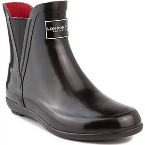 NEW LONDON FOG women's pull on piccadilly rain boots shoes in black